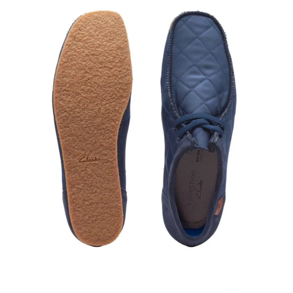NEW Clarks Shacre II Step Navy Extreme Comfort Quilted Lace Up Shoes Men's 12 M